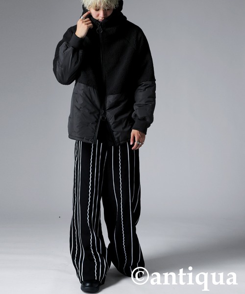 異素材切替中綿ショートコート（その他アウター）｜antiqua