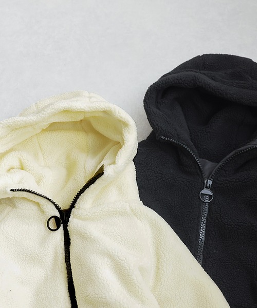 antiqua(アンティカ)の「異素材切替 中綿 ショートコート(その他アウター・レディース・カーキ/ブラック・ONESIZE)」の9枚目の写真