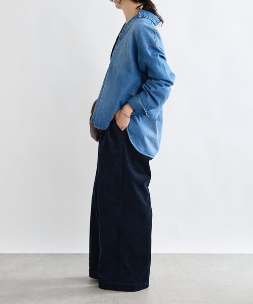 RIVE DROITE(リヴドロワ)の「【MONN.:.(モン)】スキッパーデニムシャツ(シャツ/ブラウス・レディース・ブルー/ベージュ・FREE)」の5枚目の写真