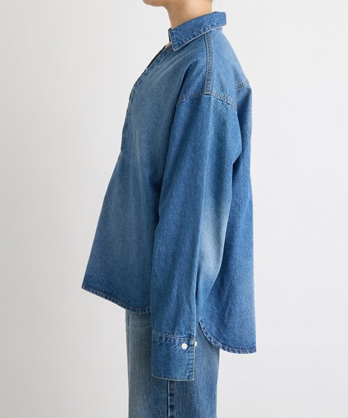 RIVE DROITE(リヴドロワ)の「【MONN.:.(モン)】スキッパーデニムシャツ(シャツ/ブラウス・レディース・ブルー/ベージュ・FREE)」の12枚目の写真