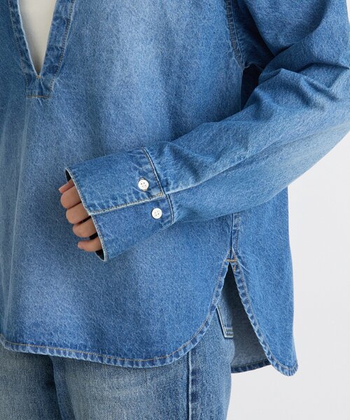RIVE DROITE(リヴドロワ)の「【MONN.:.(モン)】スキッパーデニムシャツ(シャツ/ブラウス・レディース・ブルー/ベージュ・FREE)」の15枚目の写真