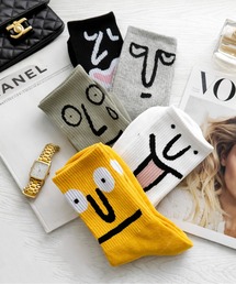 NOLITA LABORATORY | 【 NOLITA / ノリータ 】5足セット ソックス レディース メンズ ユニセックス おもしろ 顔イラスト 靴下 22-25cm(ソックス/靴下)