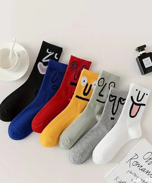 NOLITA LABORATORY（ノリータラボラトリー）の「【 NOLITA / ノリータ 】5足セット ソックス レディース メンズ ユニセックス おもしろ 顔イラスト 靴下 22-25cm（ソックス/靴下・レディース・イエロー系その他/レッド系その他/ブラウン系その他/ブルー系その他/グレー系その他・FREE）」の8枚目の写真