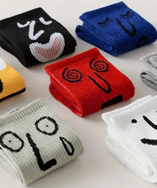 NOLITA LABORATORY（ノリータラボラトリー）の「【 NOLITA / ノリータ 】5足セット ソックス レディース メンズ ユニセックス おもしろ 顔イラスト 靴下 22-25cm（ソックス/靴下・レディース・イエロー系その他/レッド系その他/ブラウン系その他/ブルー系その他/グレー系その他・FREE）」の9枚目の写真