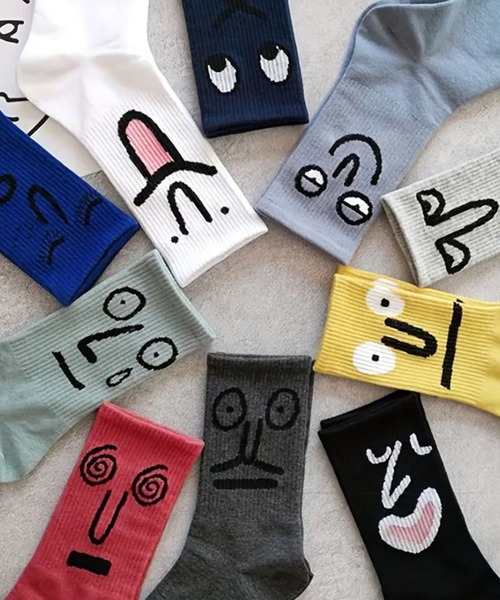 NOLITA LABORATORY（ノリータラボラトリー）の「【 NOLITA / ノリータ 】5足セット ソックス レディース メンズ ユニセックス おもしろ 顔イラスト 靴下 22-25cm（ソックス/靴下・レディース・イエロー系その他/レッド系その他/ブラウン系その他/ブルー系その他/グレー系その他・FREE）」の11枚目の写真