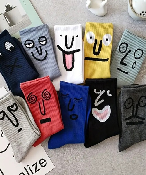 NOLITA LABORATORY（ノリータラボラトリー）の「【 NOLITA / ノリータ 】5足セット ソックス レディース メンズ ユニセックス おもしろ 顔イラスト 靴下 22-25cm（ソックス/靴下・レディース・イエロー系その他/レッド系その他/ブラウン系その他/ブルー系その他/グレー系その他・FREE）」の13枚目の写真