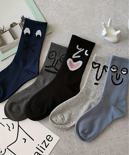 NOLITA LABORATORY（ノリータラボラトリー）の「【 NOLITA / ノリータ 】5足セット ソックス レディース メンズ ユニセックス おもしろ 顔イラスト 靴下 22-25cm（ソックス/靴下・レディース・イエロー系その他/レッド系その他/ブラウン系その他/ブルー系その他/グレー系その他・FREE）」の14枚目の写真
