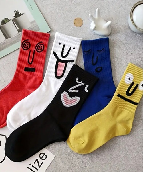 NOLITA LABORATORY（ノリータラボラトリー）の「【 NOLITA / ノリータ 】5足セット ソックス レディース メンズ ユニセックス おもしろ 顔イラスト 靴下 22-25cm（ソックス/靴下・レディース・イエロー系その他/レッド系その他/ブラウン系その他/ブルー系その他/グレー系その他・FREE）」の15枚目の写真