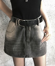 VEILA（ヴェイラ）の「ベルト付きデニムミニスカート（デニムスカート・レディース）」
