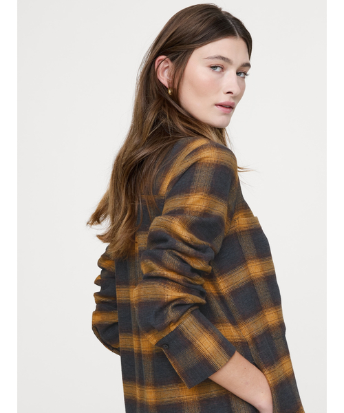 Banana Republic(バナナリパブリック)の「コットン トラペーズ シャツドレス(ワンピース・レディース・ベージュ/ネイビー/グリーン・S/XS/L/M)」の10枚目の写真