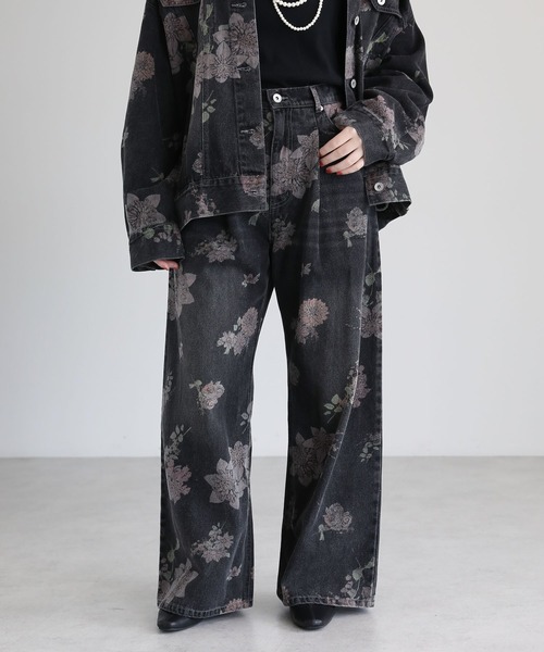 Sugar spoon（シュガースプーン）の「・SUGAR SPOON フラワーptデニムパンツ（デニムパンツ・レディース・インディゴブルー/ブラック・FREE）」の2枚目の写真