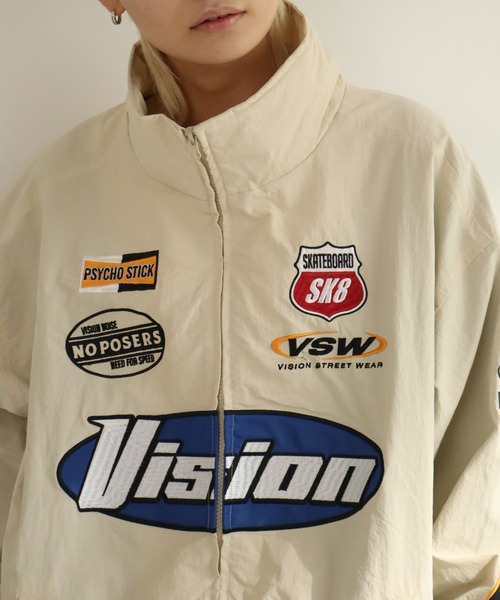 VISION STREET WEAR(ヴィジョンストリートウェア)の「【VISION STREET WEAR/ヴィジョンストリートウェア】 ナイロン レーシングジャケット(ナイロンジャケット・メンズ・アイボリー/ブラック/ブルー/レッド・M/LL/L)」の6枚目の写真