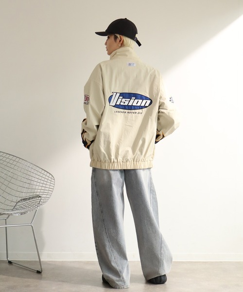 VISION STREET WEAR(ヴィジョンストリートウェア)の「【VISION STREET WEAR/ヴィジョンストリートウェア】 ナイロン レーシングジャケット(ナイロンジャケット・メンズ・アイボリー/ブラック/ブルー/レッド・M/LL/L)」の12枚目の写真