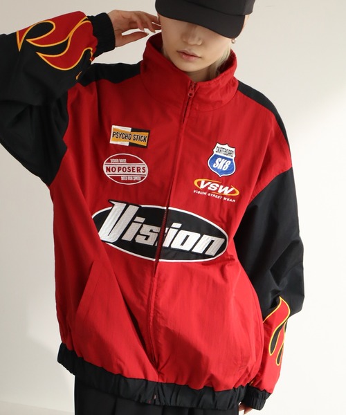 VISION STREET WEAR(ヴィジョンストリートウェア)の「【VISION STREET WEAR/ヴィジョンストリートウェア】 ナイロン レーシングジャケット(ナイロンジャケット・メンズ・アイボリー/ブラック/ブルー/レッド・M/LL/L)」の21枚目の写真