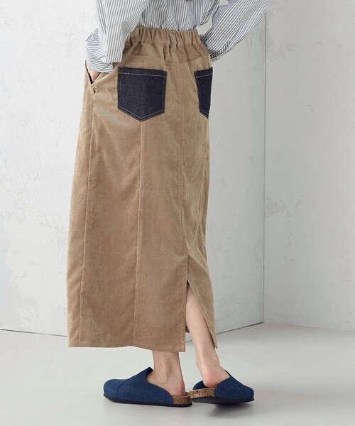 ONIGIRI（オニギリ）の「コーデュロイ Ａラインスカート / セットアップ対応（スカート・レディース・ベージュ/ブラウン・FREE）」の2枚目の写真