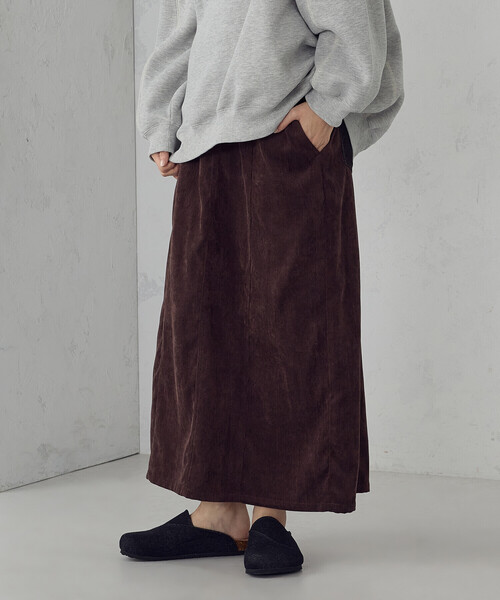 ONIGIRI（オニギリ）の「コーデュロイ Ａラインスカート / セットアップ対応（スカート・レディース・ベージュ/ブラウン・FREE）」の19枚目の写真