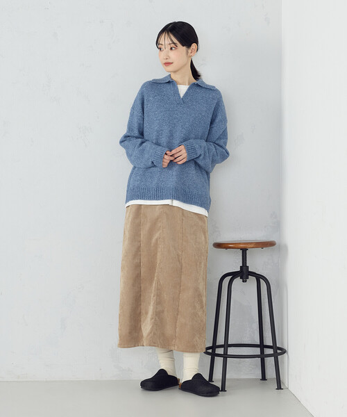 ONIGIRI（オニギリ）の「コーデュロイ Ａラインスカート / セットアップ対応（スカート・レディース・ベージュ/ブラウン・FREE）」の12枚目の写真