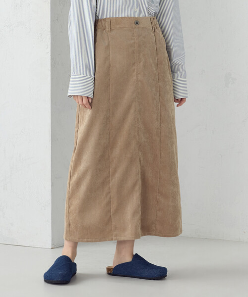 ONIGIRI（オニギリ）の「コーデュロイ Ａラインスカート / セットアップ対応（スカート・レディース・ベージュ/ブラウン・FREE）」の14枚目の写真