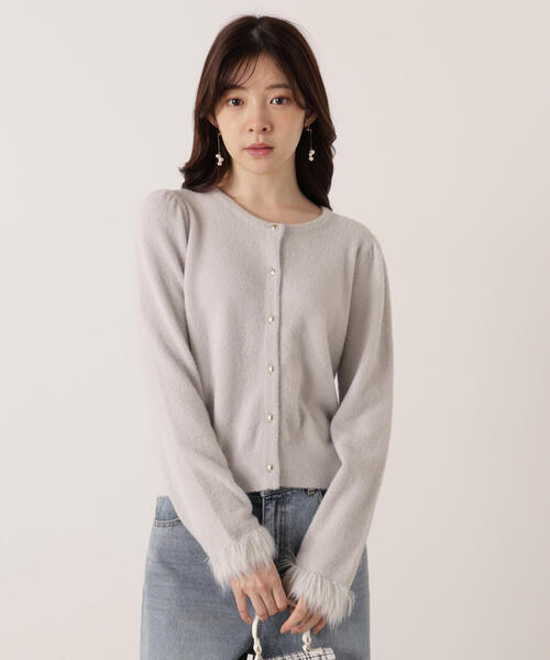 PROPORTION BODY DRESSING(プロポーションボディドレッシング)の「部分フェザースリーブニットカーディガン / 1215274100(カーディガン/ボレロ・レディース・グレー/ブラウン系その他/ホワイト系その他・FREE)」の5枚目の写真