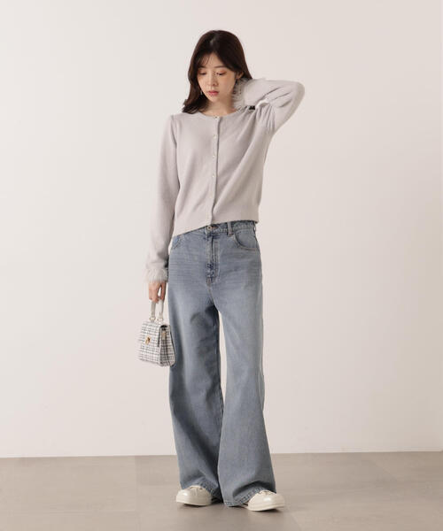 PROPORTION BODY DRESSING(プロポーションボディドレッシング)の「部分フェザースリーブニットカーディガン / 1215274100(カーディガン/ボレロ・レディース・グレー/ブラウン系その他/ホワイト系その他・FREE)」の7枚目の写真