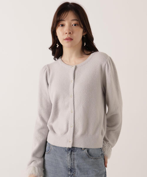PROPORTION BODY DRESSING(プロポーションボディドレッシング)の「部分フェザースリーブニットカーディガン / 1215274100(カーディガン/ボレロ・レディース・グレー/ブラウン系その他/ホワイト系その他・FREE)」の8枚目の写真