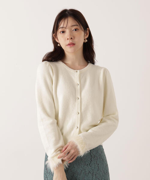 PROPORTION BODY DRESSING(プロポーションボディドレッシング)の「部分フェザースリーブニットカーディガン / 1215274100(カーディガン/ボレロ・レディース・グレー/ブラウン系その他/ホワイト系その他・FREE)」の17枚目の写真