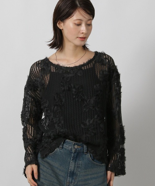 LAKOLE(ラコレ)の「コード刺繍レース長袖 / 601304(シャツ/ブラウス・レディース・ブラウン/ブラック/アイボリー・FREE)」の1枚目の写真