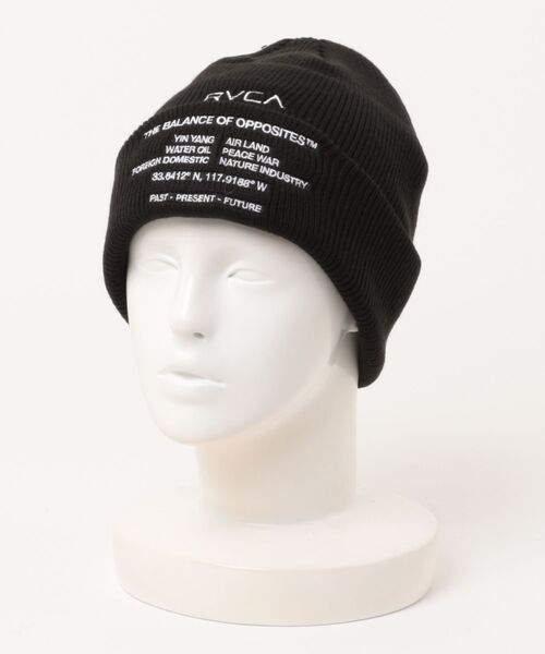 RVCA（ルーカ）の「RVCA メンズ SIGNAL BEANIE ビーニー 【2025年秋冬モデル】 @autumn/ルーカニットキャップ・ビーニー（ニットキャップ/ビーニー・メンズ・ブラウン系その他/ブラック/サンドベージュ・FREE）」の4枚目の写真