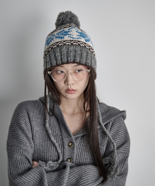 THE YOn（ザヨン）の「ノルディックニットキャップ（ニットキャップ/ビーニー・レディース・グレー/アイボリー・FREE）」の2枚目の写真