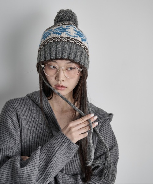 THE YOn（ザヨン）の「ノルディックニットキャップ（ニットキャップ/ビーニー・レディース・グレー/アイボリー・FREE）」の4枚目の写真