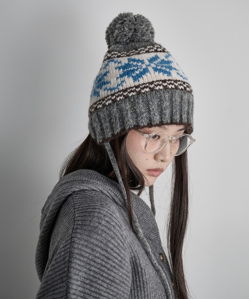 THE YOn（ザヨン）の「ノルディックニットキャップ（ニットキャップ/ビーニー・レディース・グレー/アイボリー・FREE）」の5枚目の写真