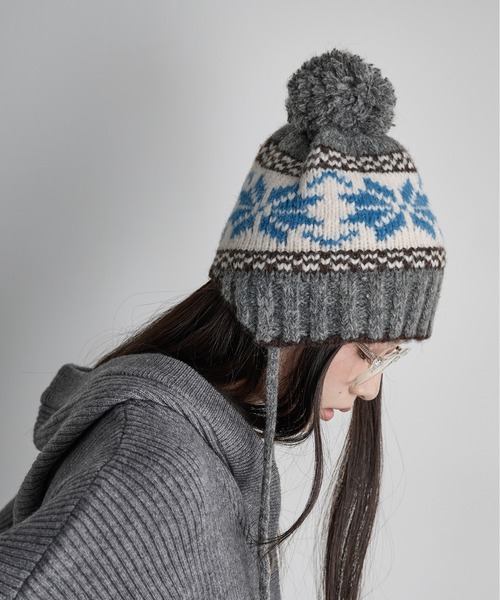 THE YOn（ザヨン）の「ノルディックニットキャップ（ニットキャップ/ビーニー・レディース・グレー/アイボリー・FREE）」の7枚目の写真