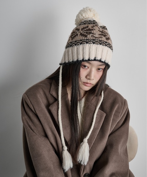 THE YOn（ザヨン）の「ノルディックニットキャップ（ニットキャップ/ビーニー・レディース・グレー/アイボリー・FREE）」の12枚目の写真