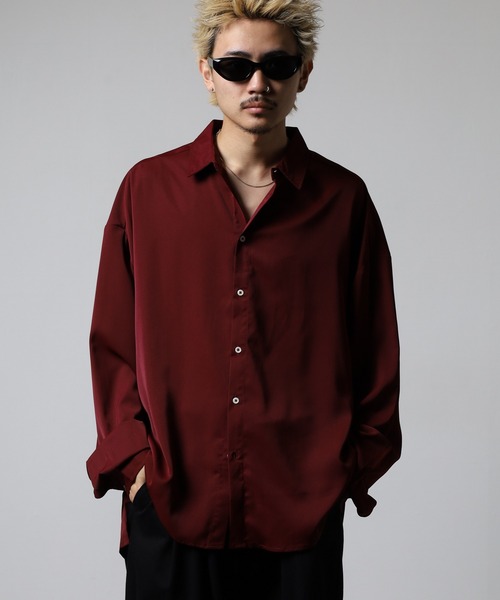 FUNALIVE(ファンアライブ)の「バルーン袖ルーズレギュラーカラーシャツ(シャツ/ブラウス・レディース・スミクロ/ブラック/オフホワイト/ブラウン/バーガンディー・L/M)」の7枚目の写真