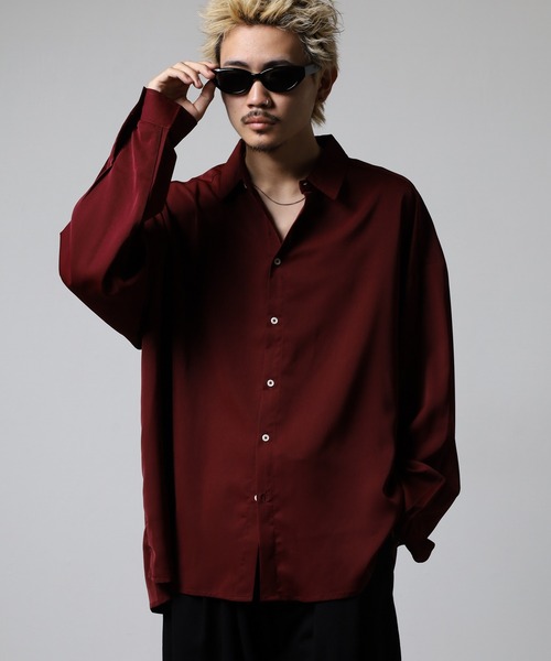 FUNALIVE(ファンアライブ)の「バルーン袖ルーズレギュラーカラーシャツ(シャツ/ブラウス・レディース・スミクロ/ブラック/オフホワイト/ブラウン/バーガンディー・L/M)」の8枚目の写真