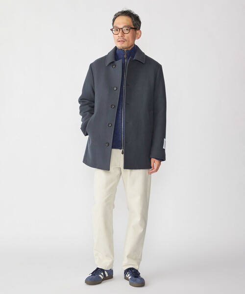 SHIPS(シップス)の「SHIPS: S140 ウールシルク シングル ピーコート(ピーコート・メンズ・スカイブルー/ダークグレー/ネイビー/ブラウン・SMALL/MEDIUM/LARGE/X-LARGE)」の6枚目の写真