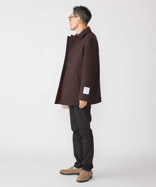 SHIPS(シップス)の「SHIPS: S140 ウールシルク シングル ピーコート(ピーコート・メンズ・スカイブルー/ダークグレー/ネイビー/ブラウン・SMALL/MEDIUM/LARGE/X-LARGE)」の9枚目の写真
