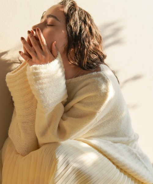 Bou Jeloud（ブージュルード）の「立体ボーダーニット（ニット/セーター・レディース・ブラウン/オフホワイト/グレー・FREE）」の12枚目の写真