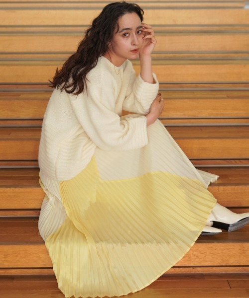 Bou Jeloud（ブージュルード）の「立体ボーダーニット（ニット/セーター・レディース・ブラウン/オフホワイト/グレー・FREE）」の15枚目の写真