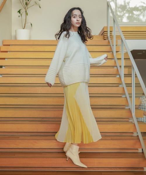 Bou Jeloud（ブージュルード）の「立体ボーダーニット（ニット/セーター・レディース・ブラウン/オフホワイト/グレー・FREE）」の16枚目の写真