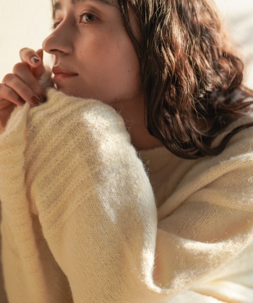 Bou Jeloud（ブージュルード）の「立体ボーダーニット（ニット/セーター・レディース・ブラウン/オフホワイト/グレー・FREE）」の21枚目の写真