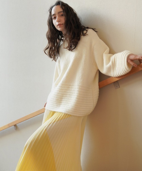 Bou Jeloud（ブージュルード）の「立体ボーダーニット（ニット/セーター・レディース・ブラウン/オフホワイト/グレー・FREE）」の22枚目の写真