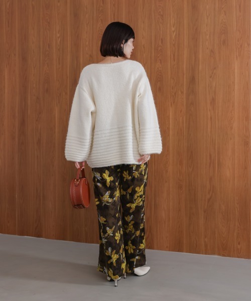 Bou Jeloud（ブージュルード）の「立体ボーダーニット（ニット/セーター・レディース・ブラウン/オフホワイト/グレー・FREE）」の7枚目の写真