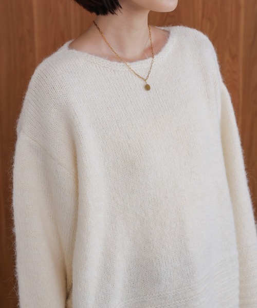 Bou Jeloud（ブージュルード）の「立体ボーダーニット（ニット/セーター・レディース・ブラウン/オフホワイト/グレー・FREE）」の9枚目の写真