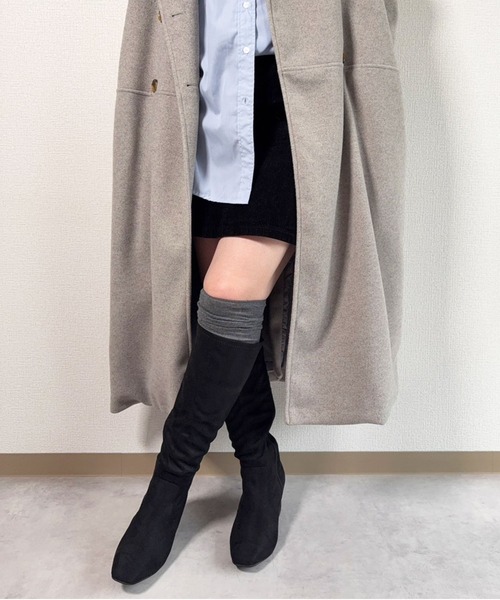 lus.（ラスドット）の「lus. スクエアトゥストレッチロングブーツ（ブーツ・レディース・ブラック系その他/ブラック/ダークブラウン・LL/M/S/L）」の18枚目の写真