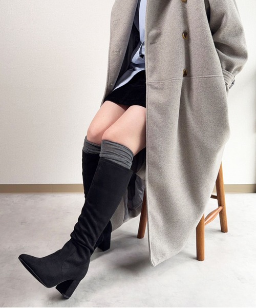lus.（ラスドット）の「lus. スクエアトゥストレッチロングブーツ（ブーツ・レディース・ブラック系その他/ブラック/ダークブラウン・LL/M/S/L）」の17枚目の写真