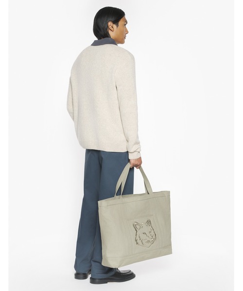 Maison Kitsune（メゾンキツネ）の「FOX HEAD MILANO LAMBSWOOL JUMPER（ニット/セーター・メンズ・モスグリーン/ベージュ/ネイビー・XS/S/M/L/XL）」の12枚目の写真