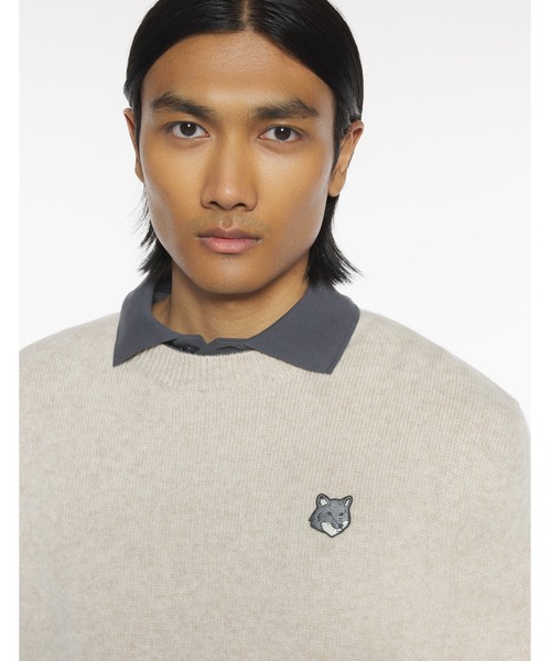 Maison Kitsune（メゾンキツネ）の「FOX HEAD MILANO LAMBSWOOL JUMPER（ニット/セーター・メンズ・モスグリーン/ベージュ/ネイビー・XS/S/M/L/XL）」の16枚目の写真
