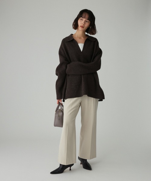 BABYLONE(バビロン)の「裏起毛イージーストレッチパンツ(その他パンツ・レディース・ブラック/オフホワイト/ベージュ・36inch/38inch)」の7枚目の写真