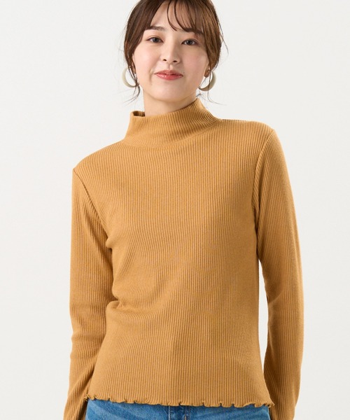 Pitta Re:)（ピッタリ）の「【Pitta Re:)】 ニット ラメテレコ ハイネック プルオーバー（ニット/セーター・レディース・グレー/オフホワイト/ブルー/ブラウン・M/LL/L）」の4枚目の写真